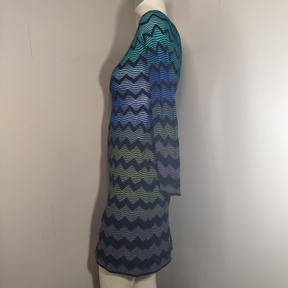M Missoni Wave Knit Long Sleeve Bodycon Dress Size 40 IT SMulticolor - Picture 6 of 14